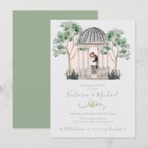 Waterverf gazebo met bride & groom eucalyptus kaart