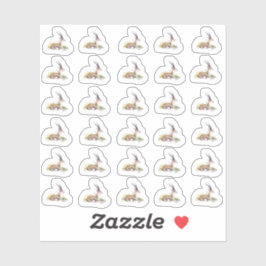 Waterverf gazelle met witte bloem mini Stickers
