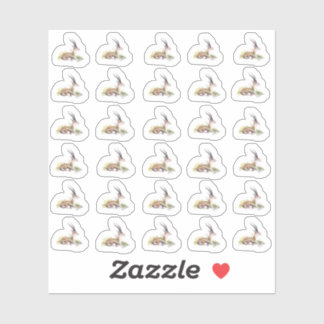 Waterverf gazelle met witte bloem mini Stickers