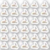 Waterverf gazelle met witte bloem mini Stickers (Voorkant)