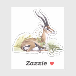 Waterverf gazelle met witte bloem Sticker