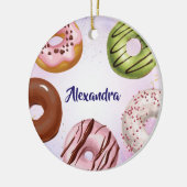 Waterverf Geassorteerde Donut Keramisch Ornament (Links)