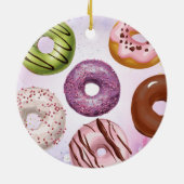 Waterverf Geassorteerde Donut Keramisch Ornament (Achterkant)