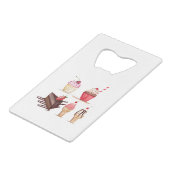 Waterverf gebakken banketbakkerswaren koekjes geba creditkaart flessenopener (Voorkant Gekanteld)