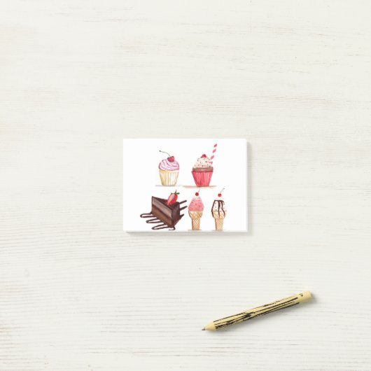 Waterverf gebakken banketbakkerswaren koekjes geba post-it® notes (Op bureau)