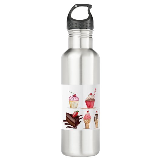 Waterverf gebakken banketbakkerswaren koekjes geba waterfles (Voorkant)