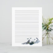 Waterverf gebergte — papier (Staand voorkant)