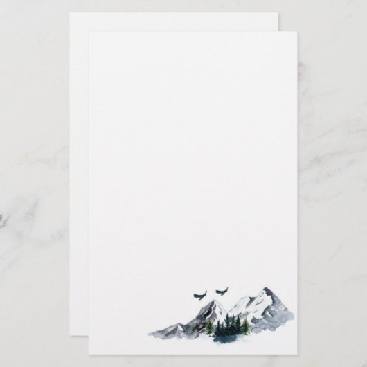 Waterverf gebergte — papier (Voorkant / Achterkant)