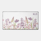 Waterverf Gebied van Wildbloemen Monogram Bureaumat (Voorkant)