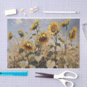 Waterverf Gebied van Zonnebloemen Decoupage Tissuepapier (Craft)