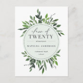 waterverf gebladerte afstuderen aankondiging/uitno aankondigingskaart (Voorkant)