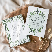 waterverf gebladerte afstuderen aankondiging/uitno kaart