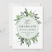 waterverf gebladerte afstuderen aankondiging/uitno kaart (Voorkant)