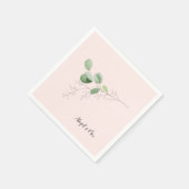 Waterverf gebladerte blush servet (Hoek)