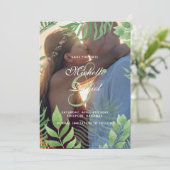 Waterverf gebladerte bruiloft opslaan van de datum save the date (Staand voorkant)