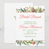 Waterverf gebladerte en Roos grens Kaart (Voorkant / Achterkant)