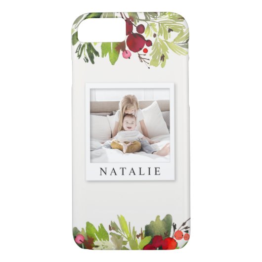 Waterverf gebladerte foto kerst Case-Mate iPhone case (Achterkant)