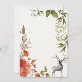 Waterverf gebladerte hert kerstkaart. feestdagenkaart (Achterkant)