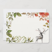 Waterverf gebladerte hert multi foto kerst feestdagenkaart (Achterkant)