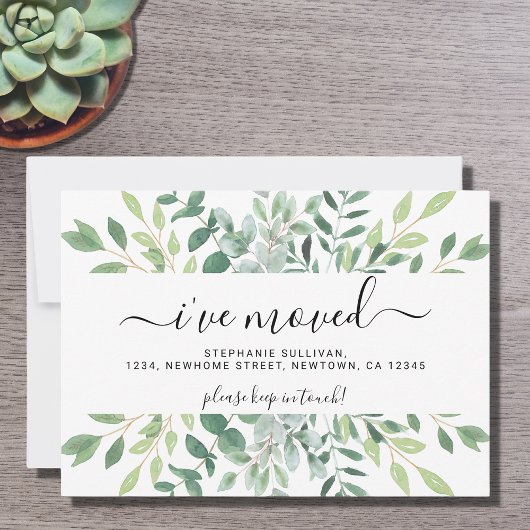 Waterverf gebladerte in beweging aankondiging