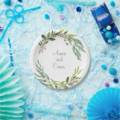 Waterverf gebladerte krans papieren bordje (Feest)