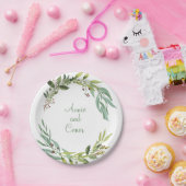 Waterverf gebladerte krans papieren bordje (Feest)