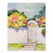 Waterverf gebogen tuin gate print foto afdruk (Voorkant)