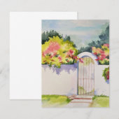 Waterverf gebogen tuinpoort notitiekaartje (Voorkant / Achterkant)