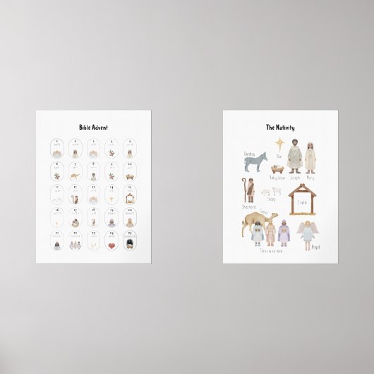 Waterverf Geboorte Adventskalender Muurkunst Sets (Voorkant)