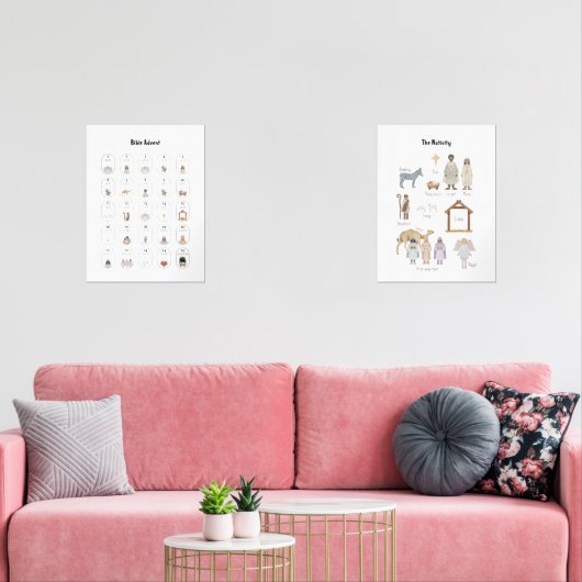 Waterverf Geboorte Adventskalender Muurkunst Sets (Woonkamer)