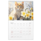 Waterverf Geboorte Bloemen Katten Kalender 2024 (Mar 2027)