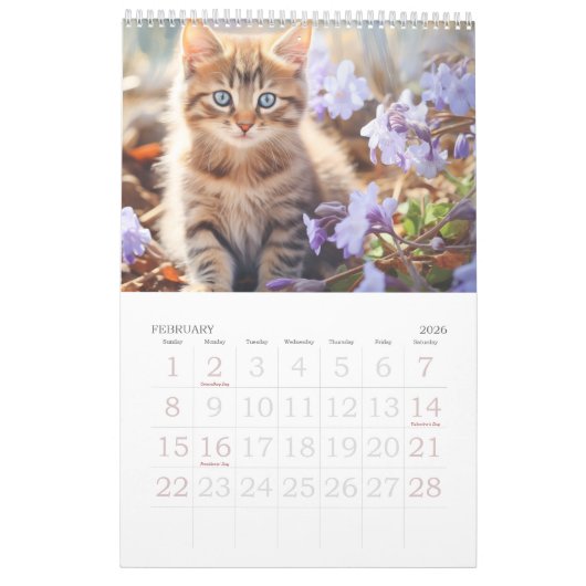 Waterverf Geboorte Bloemen Katten Kalender 2024 (Feb 2026)