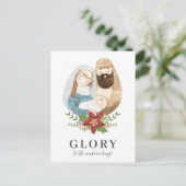  Waterverf Geboorte Christelijke Kerstmis Briefkaart (Staand voorkant)