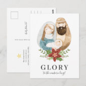  Waterverf Geboorte Christelijke Kerstmis Briefkaart (Voorkant / Achterkant)
