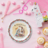 Waterverf Geboorte en rozen aanpasbaar Papieren Bordje (Feest)