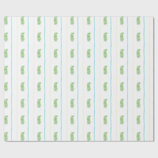 Waterverf Geboorte Kerstmiskraam Greenery Cadeaupapier (Vlak)