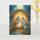 Waterverf Geboorte, Kerstster Straling Kaart (Gele Bloem)