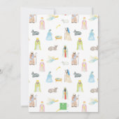 Waterverf Geboorte Monogram Crest Kerstmis Kaart (Achterkant)