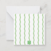 Waterverf Geboorte Monogram Crest Kerstmis Notitiekaartje (Achterkant)