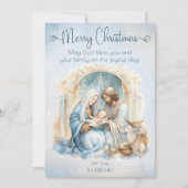 Waterverf Geboorte Scène Baby Jesus Christmas Feestdagenkaart (Voorkant)