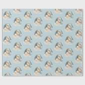 Waterverf Geboorte Scène Religieuze Kerstmis Cadeaupapier (Vlak)