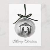 Waterverf Geboorte Vrolijk Kerstfeest Ornament Feestdagenkaart (Voorkant)