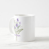 Waterverf Geboortebloem Violet Persoonlijke Mok (Voorkant links)