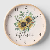 Waterverf Geborduurde Vintage Zonnebloem (Voorkant)