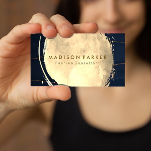 Waterverf geborsteld goud visitekaartje