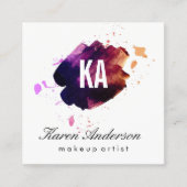 Waterverf geborsteld / Monogram Vierkante Visitekaartje (Voorkant)