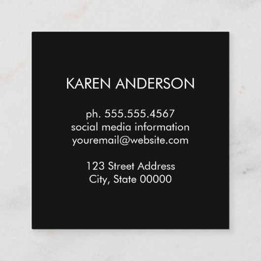 Waterverf geborsteld / Monogram Vierkante Visitekaartje (Achterkant)