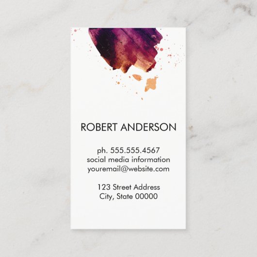 Waterverf geborsteld / Monogram Visitekaartje (Achterkant)