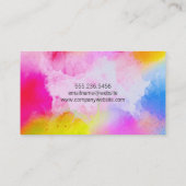 Waterverf geborsteld monogram visitekaartje (Achterkant)