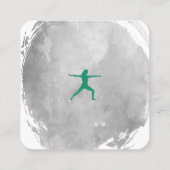 Waterverf geborsteld | Yoga Studio | Instructeur Vierkante Visitekaartje (Achterkant)